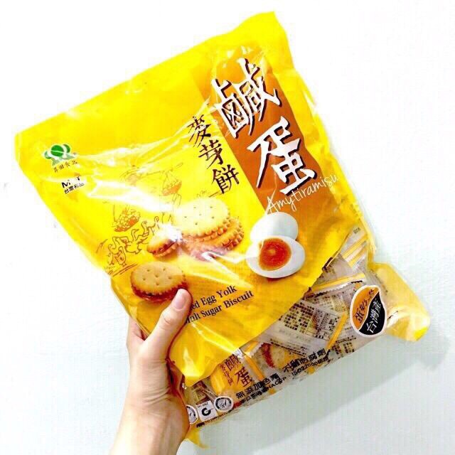 Bánh quy nhân trứng muối dẻo gói 500gr - Đài Loan