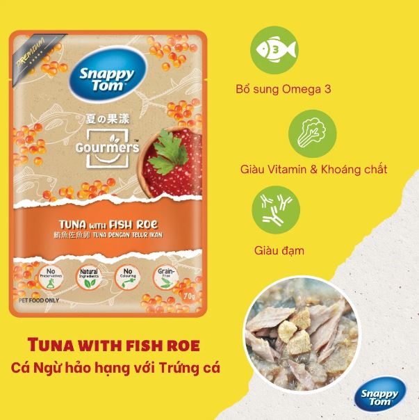{ THÙNG 24 GÓI} Pate Snappy Tom Premium Fruit 70g