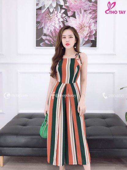 [HCM]SÉT JUM VOAN LỤA SỌC THỜI TRANG NỮ LD0719