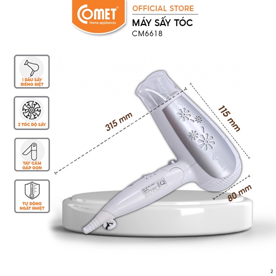 Máy sấy tóc 1600W COMET - CM6618