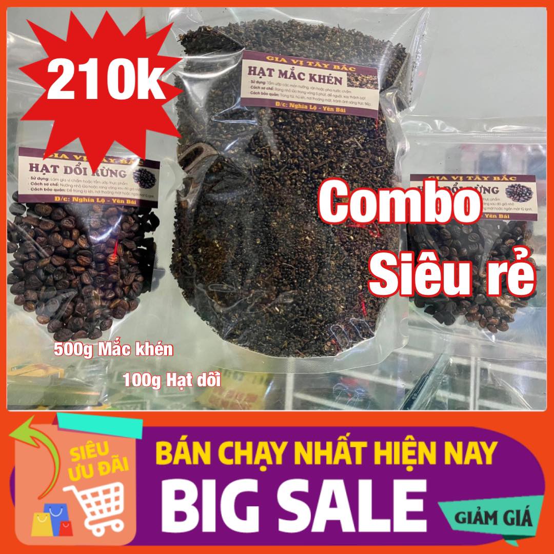 Combo 100g hạt Dổi nếp - 500g hạt Mắc khén Thành Food