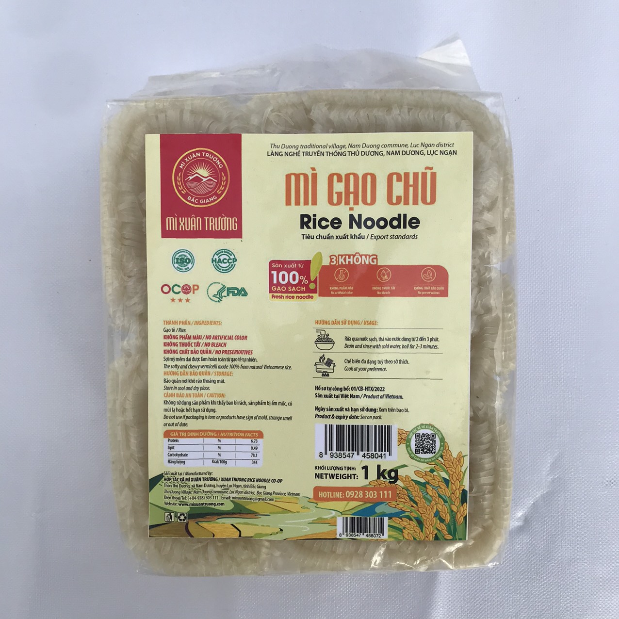 Mì gạo chũ - đặc sản Bắc Giang (Gói 1kg)