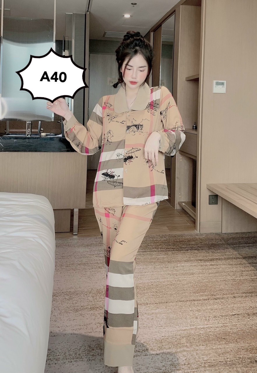 Bộ lụa Pijama lụa loại 1 chất mềm mịn, mát + Ảnh thật ,Bộ Lụa Mango dài tay