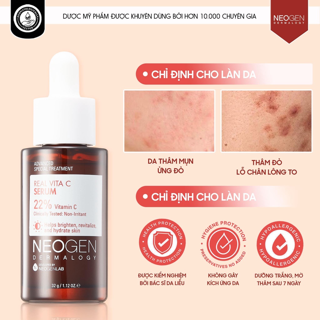 Neogen Dermalogy Real Vitamin C Serum Dưỡng Trắng, Mờ Thâm