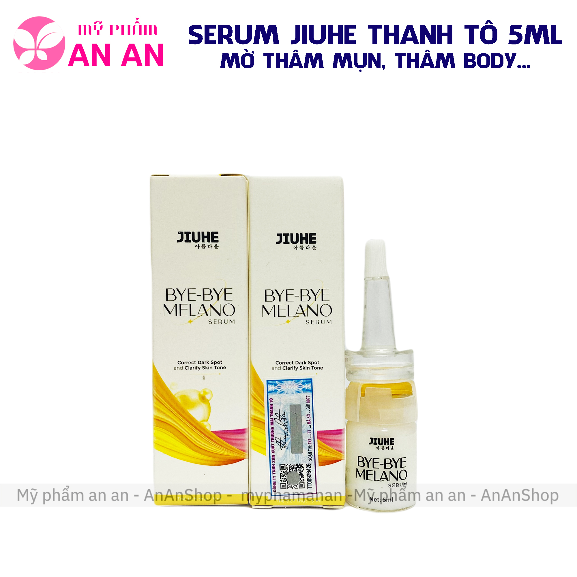 Serum Jiuhe Thâm 5ml Mẫu mới 2024, Mờ thâm nám tàn nhang, thâm body hiệu quả