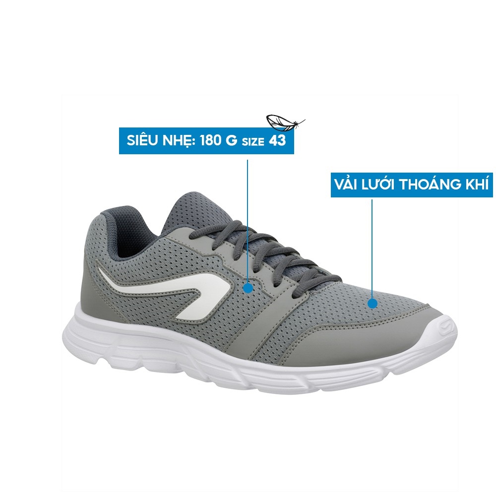 Giày chạy bộ nam Decathlon Run One siêu nhẹ - Xám