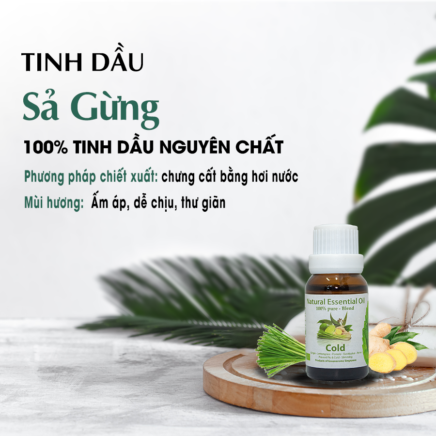 Tinh Dầu Aroma Sả Gừng Cold - 10ml/15ml/30ml/50ml