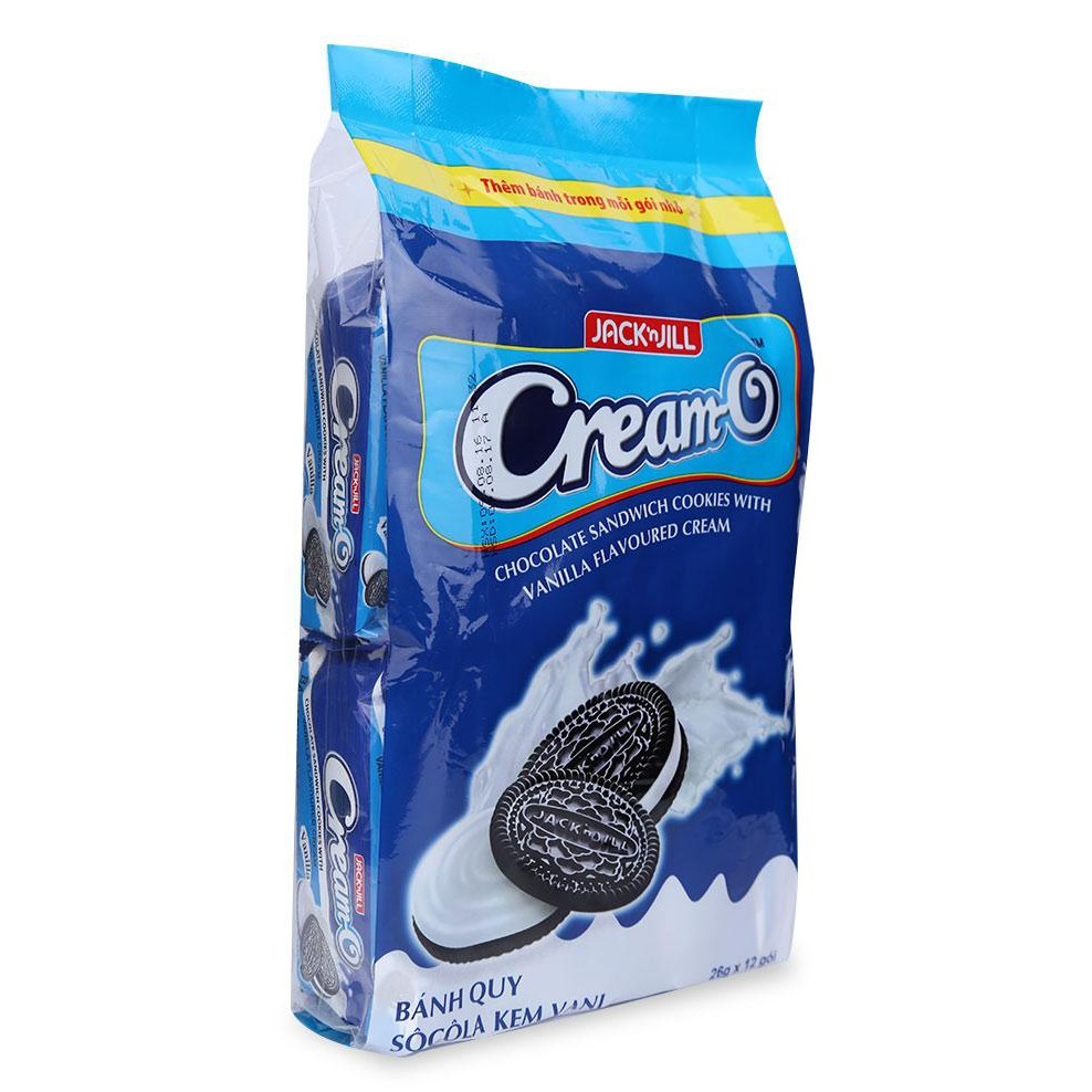 Bánh Quy Cream-O Sôcôla Kem Vani (Túi 12 gói x 26g)