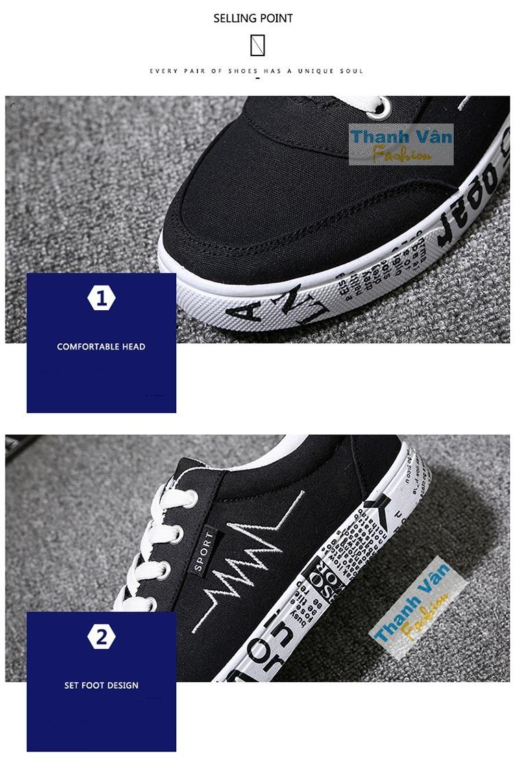 Giày nhịp tim nam graffiti TV051(đế trắng) size từ 39-44