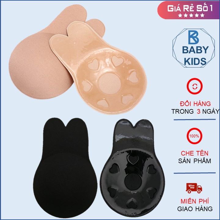 Miếng Dán Silicon Vải Tai Thỏ Nâng Ngực (4 Miếng Ngẫu Nhiên)