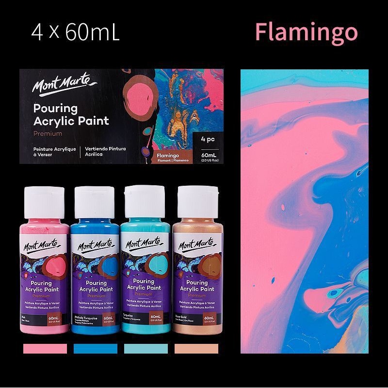 [Tổng hợp ] Bộ Màu Đổ Pouring Acrylic Mont Marte - Set 4x60ml [ Sugi Art Shop ]
