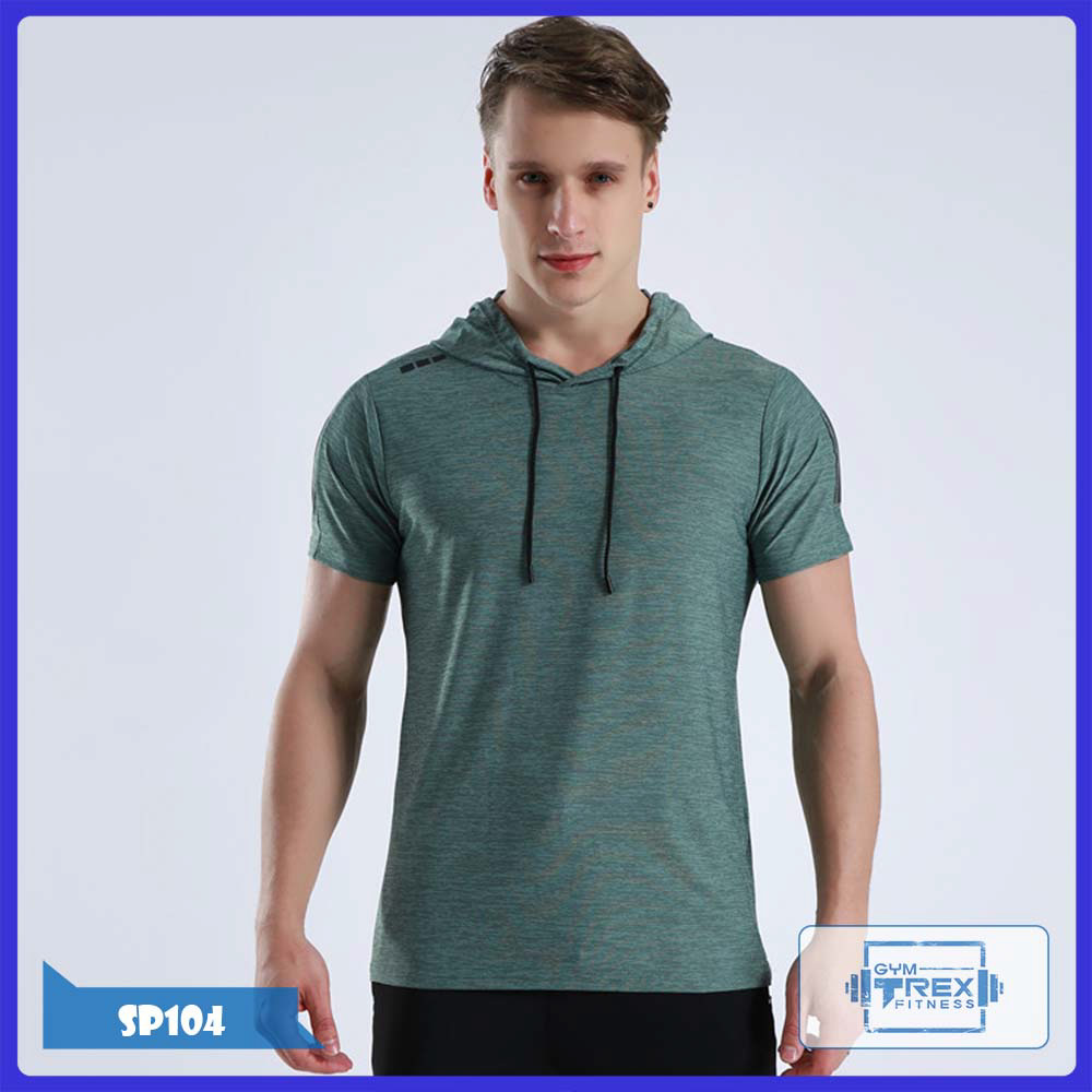 Áo thể thao nam có mũ Liexing Gym Trex SP104 - Áo gym nam thun lạnh (Men T-Shirt,đồ tập quần áo gym,Áo thun phông, thể dục,thể hình, tạ, Fitness)