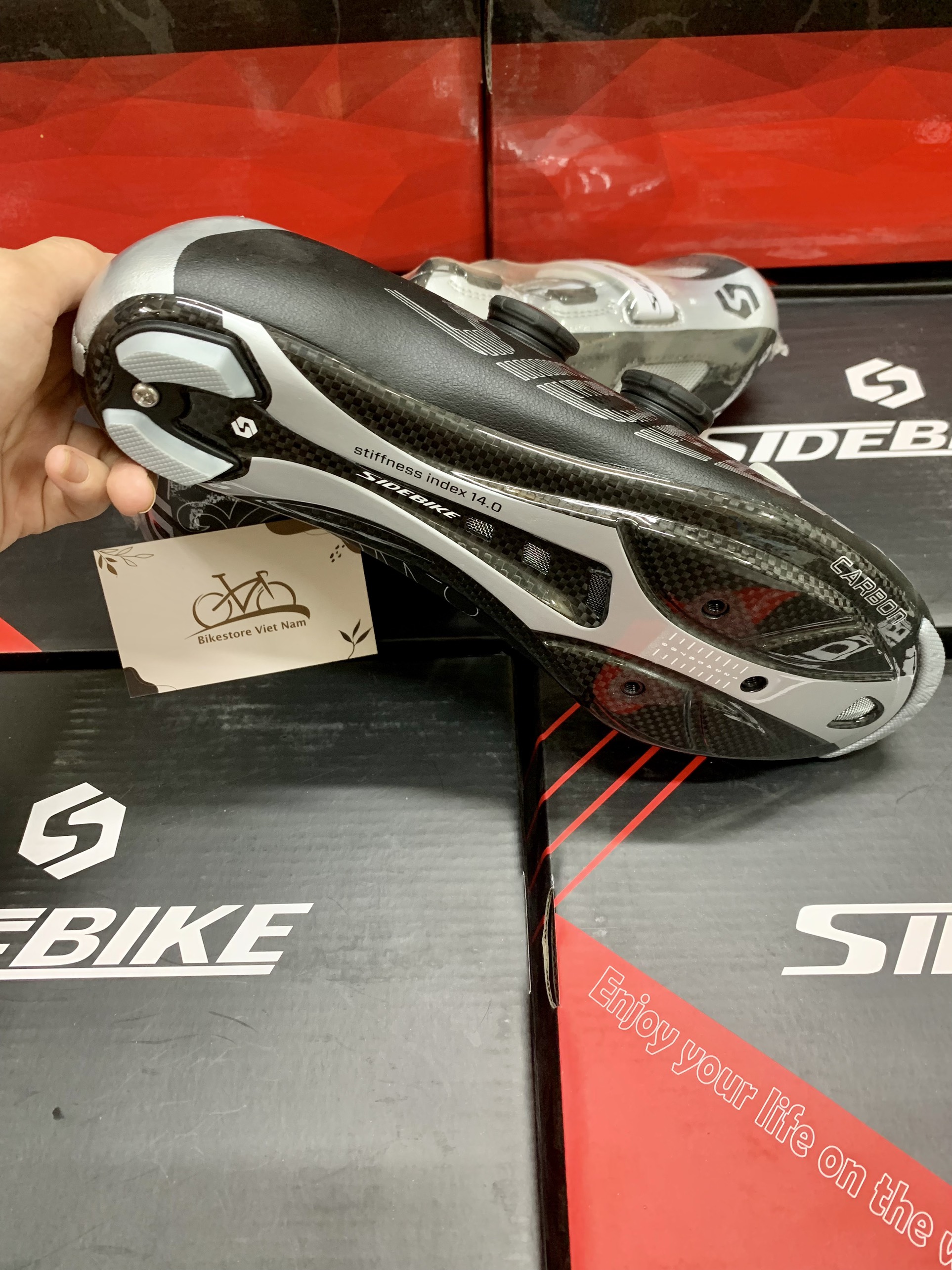 Giày Xe Đạp Sidebike SD002 Pro RD Đế Carbon