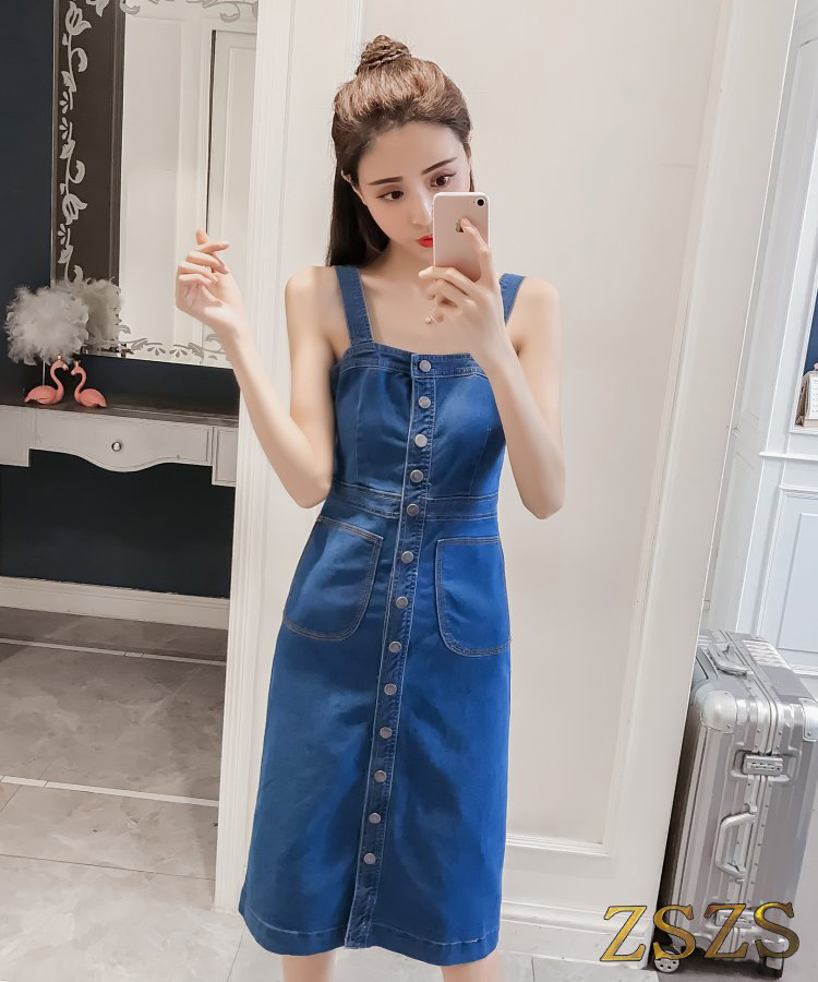 ĐẦM JEAN DÁNG DÀI 2 DÂY D778778
