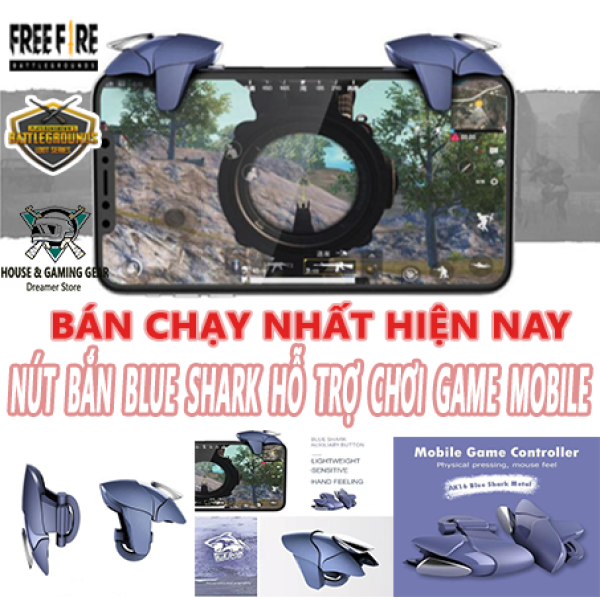 [HCM]COMBO 2 Nút Bắn Blue Shark Cá Mập Xanh - Nút Bấm Chơi Game PUBG Mobile - ROS - FREEFIRE - Nút Cơ Phụ Kiện Chơi Game Mobile
