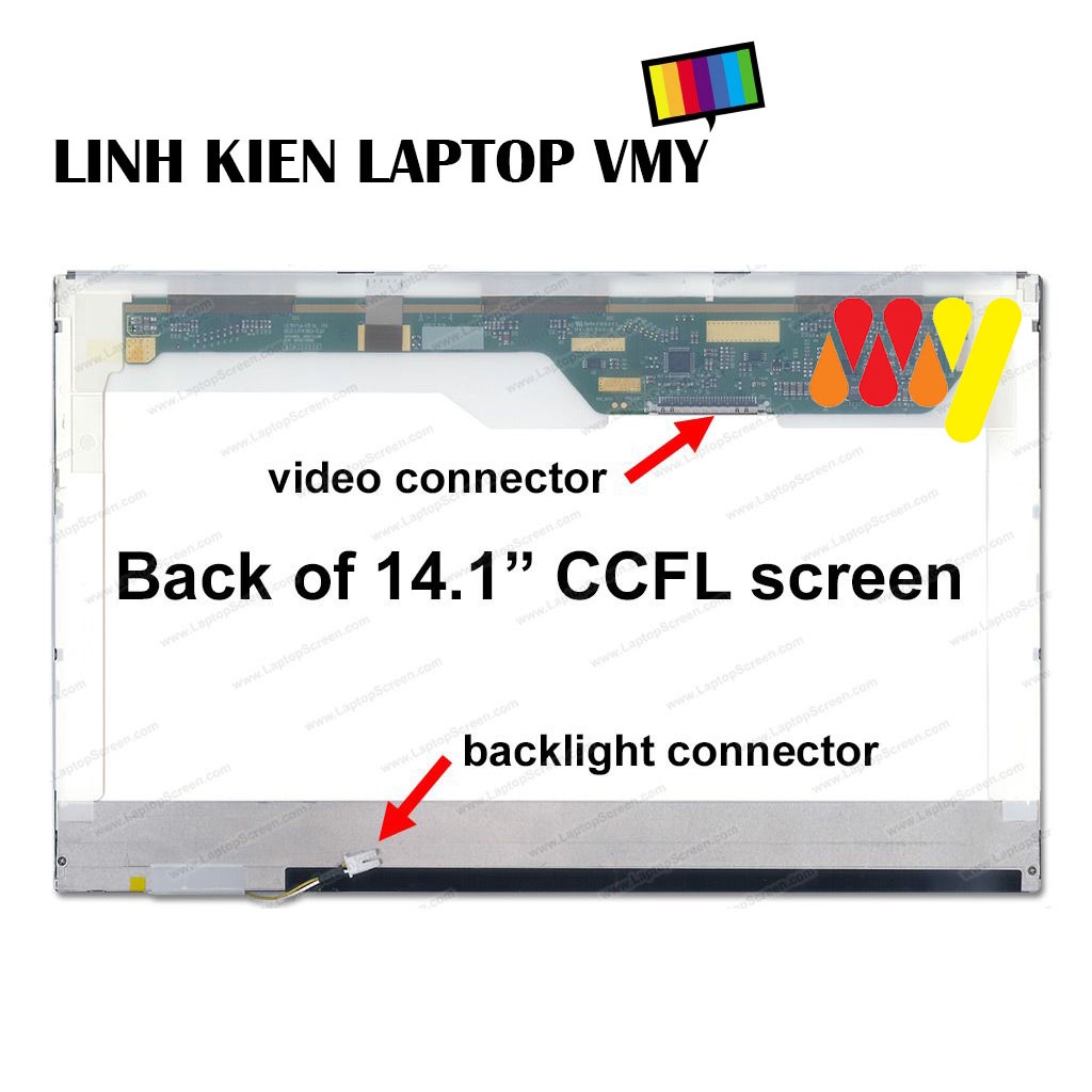Màn hình laptop 14.1 inch led dày 30 pin có cao áp hd lắp cho máy hp cq40,cq45,dv4,dv2000,6520s,6530s qd14tl01 rev:07