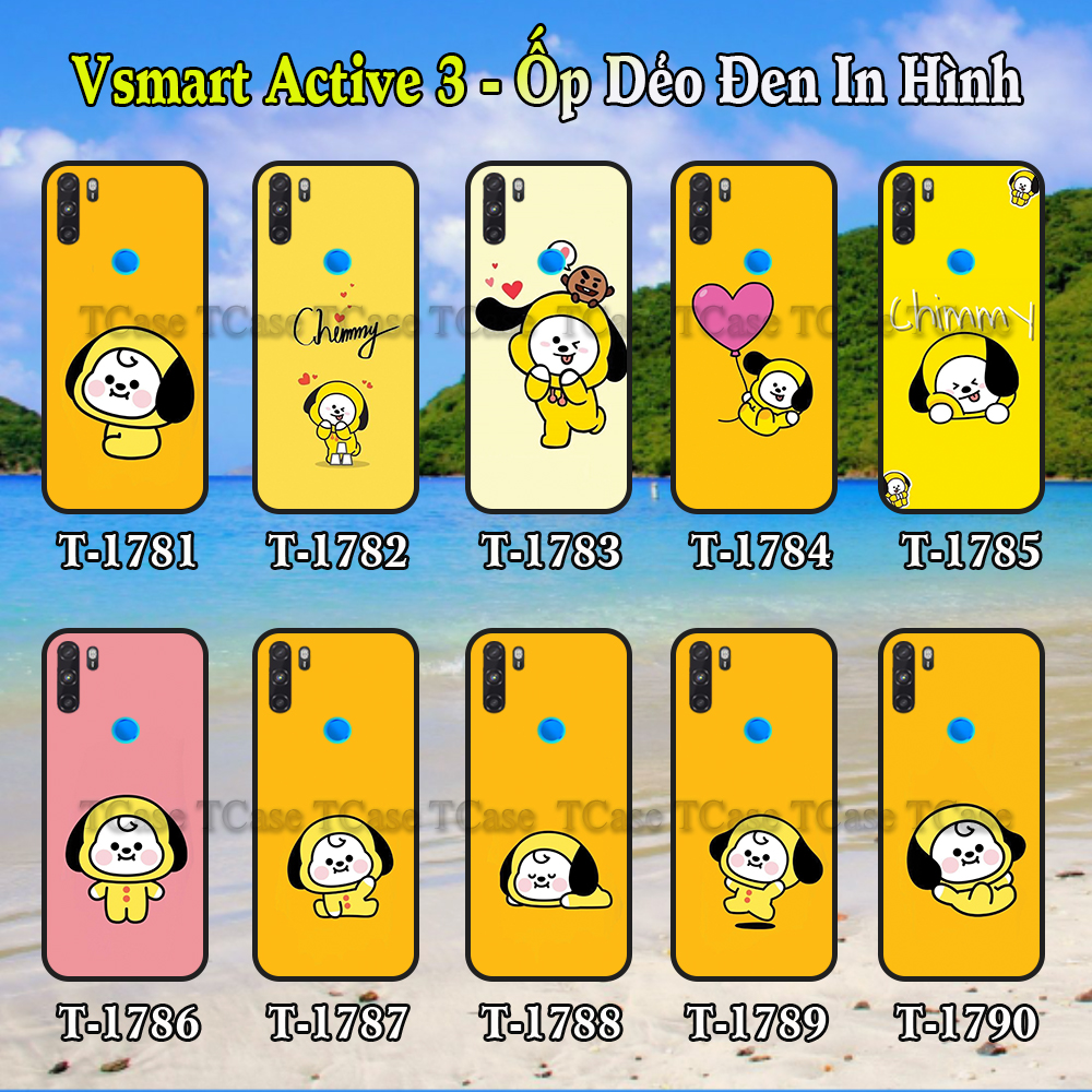 Ốp lưng Vsmart Active 3 dẻo đen in hình Hoạt Hình Chimmy