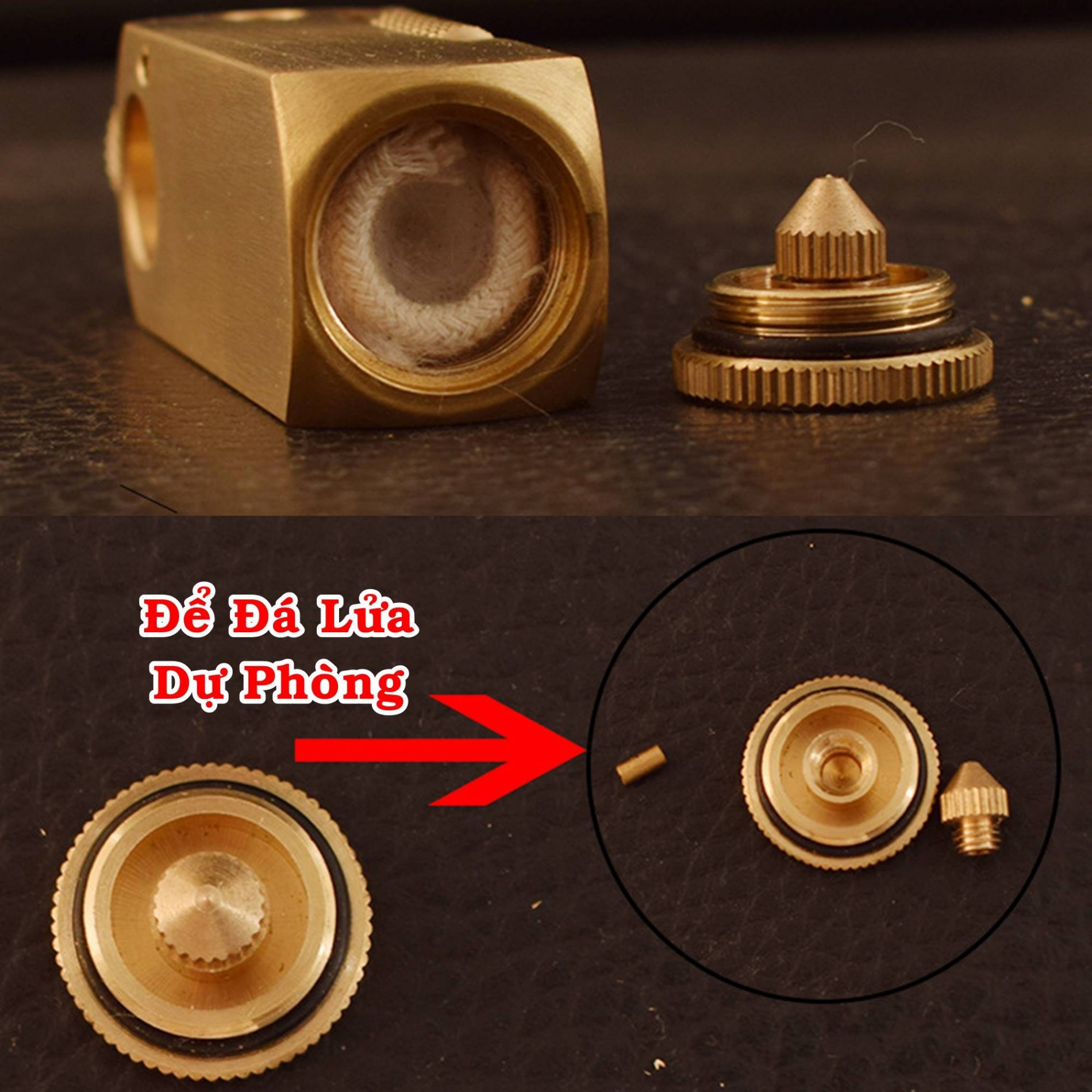 BẬT LỬA XĂNG ĐÁ KIM LOẠI NGUYÊN KHỐI FLAMIDOR LỬA 2 CHIỀU