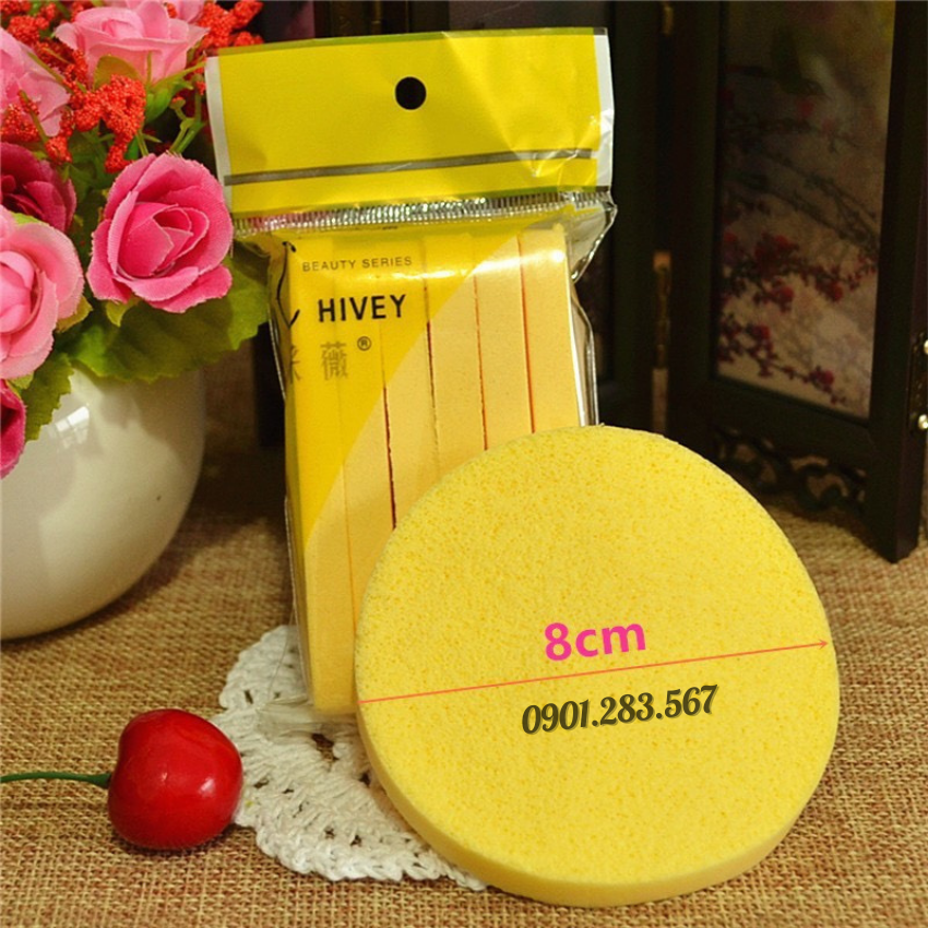 [20 gói = 240 miếng] Bông bọt biển bông mút nở rửa mặt Chivey loại 1