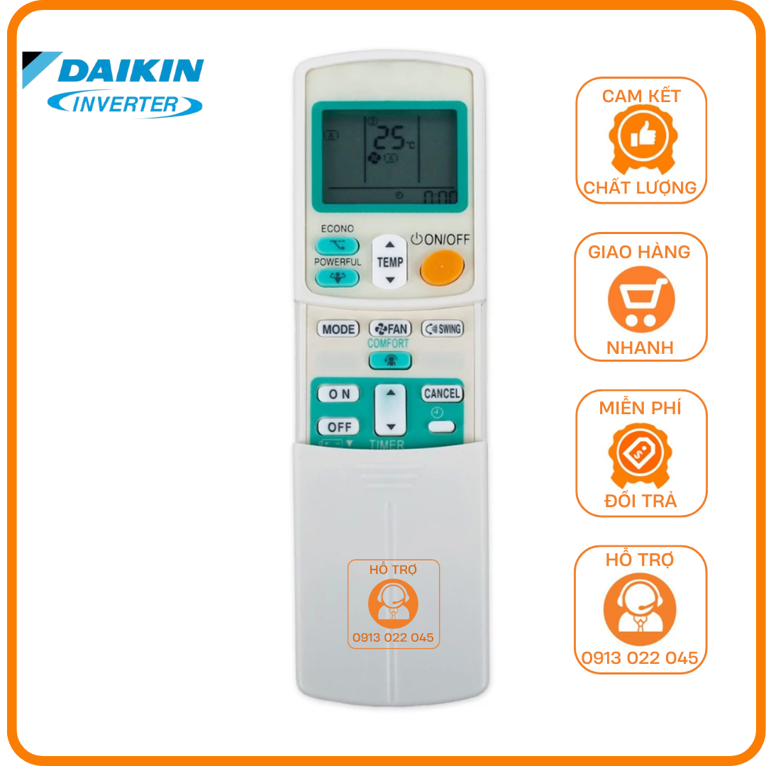 Remote điều hòa 1 và 2 chiều Daikin inverter.