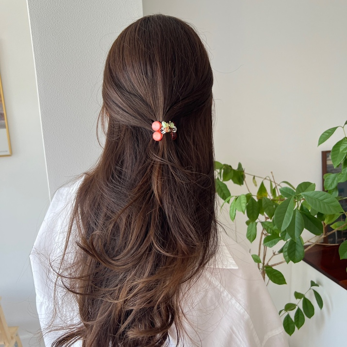 Kẹp tóc mini hình cherry ngọt ngào Modleaf Cute cherry pin Hàn Quốc