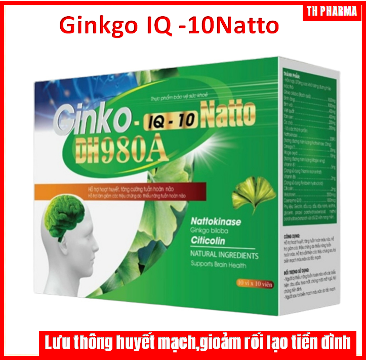 Viên Uống Bổ Não Ginko IQ -10 Natto , Thành Phần Ginkgo Biloba 1500mg