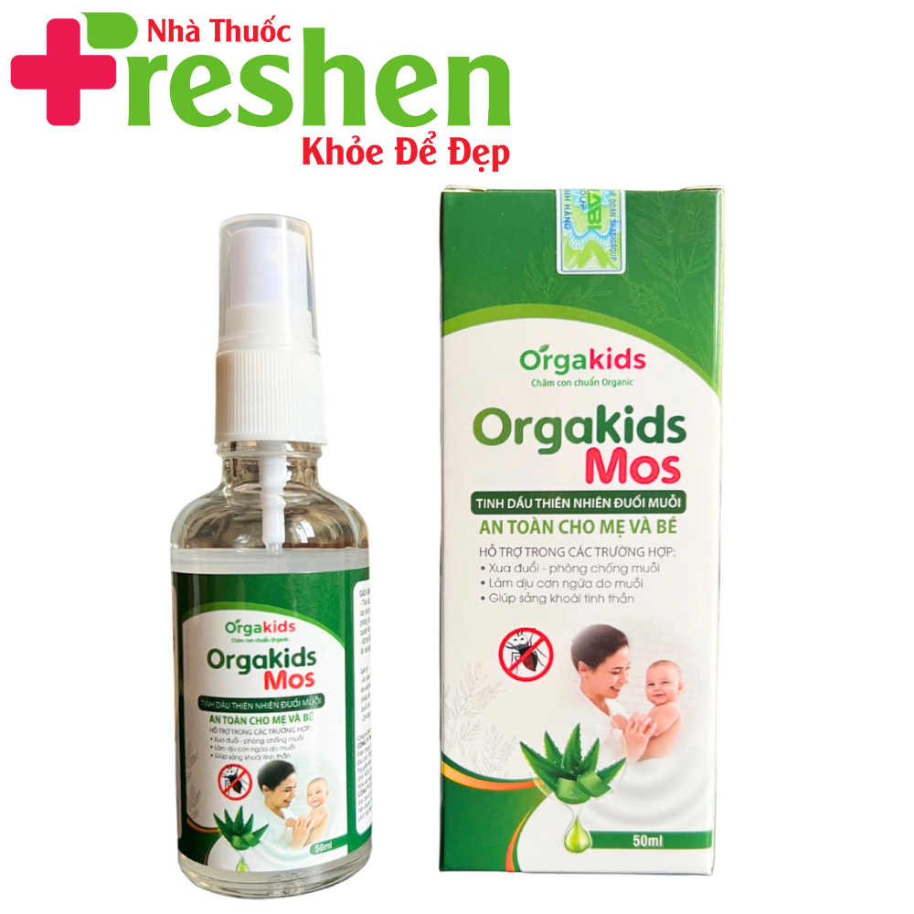 Tinh dầu thiên nhiên dạng xịt đuổi muỗi orgakids mos - chai 50ml