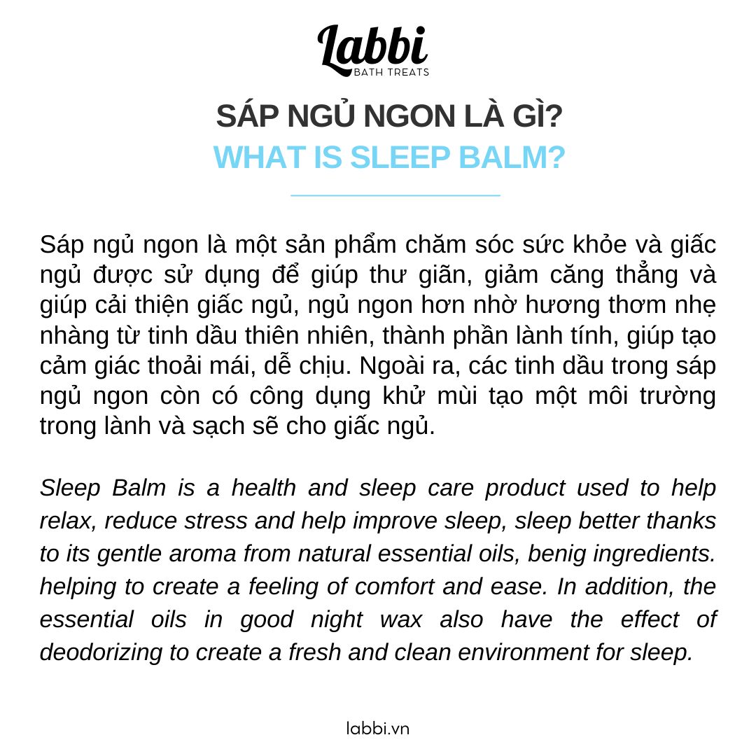 Sáp ngủ ngon SAFE AND SOUND [Labbi] Sleep Balm
