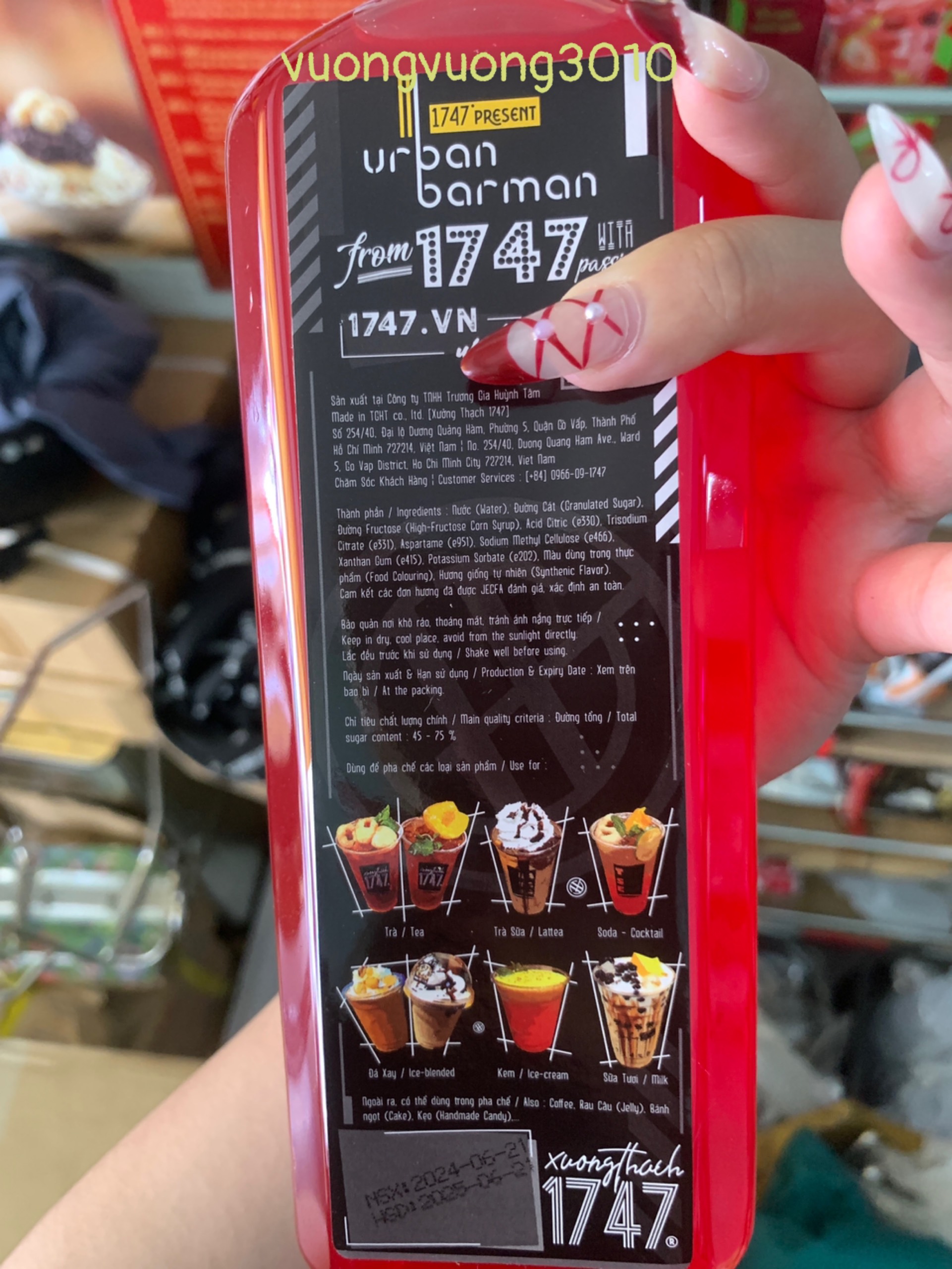 Siro Urban 1747 các vị 730ml