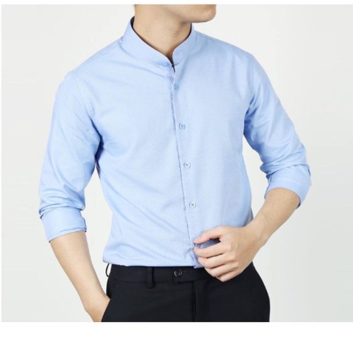 [HCM]Áo sơ mi cổ trụ đơn giản