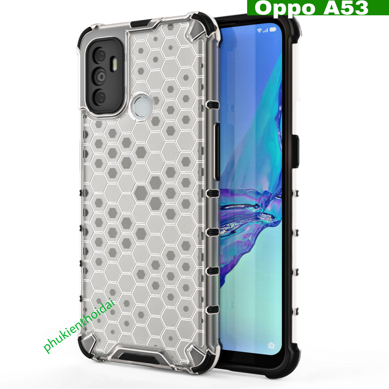 Ốp lưng Oppo A53 chống sốc vân tổ Ong kiểu dáng UAG cao cấp