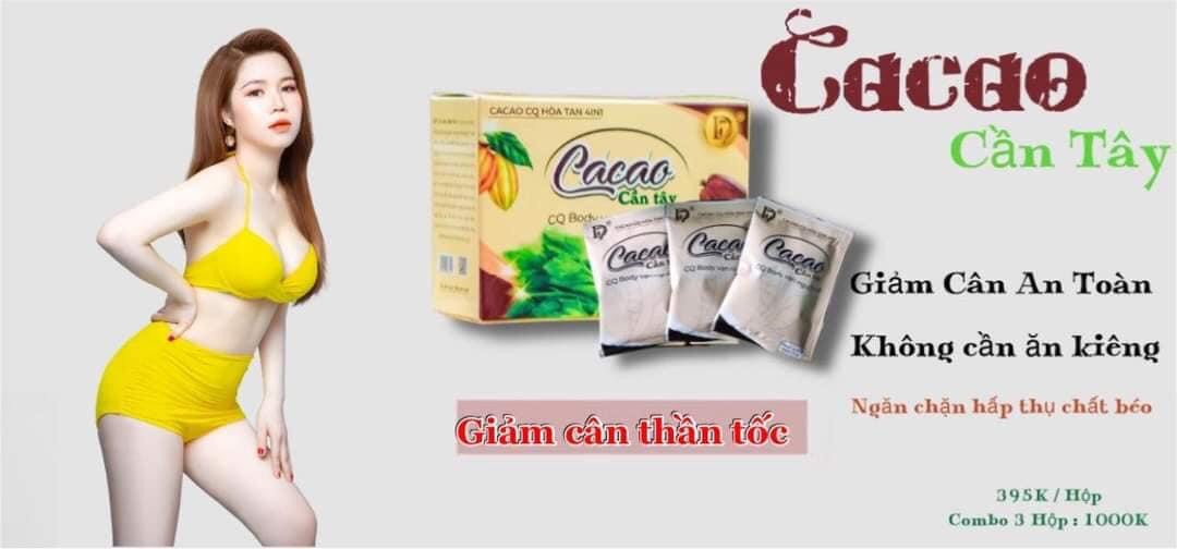 chính hãng Ca cao cần tây giảm cân CQ body hộp 10 gói