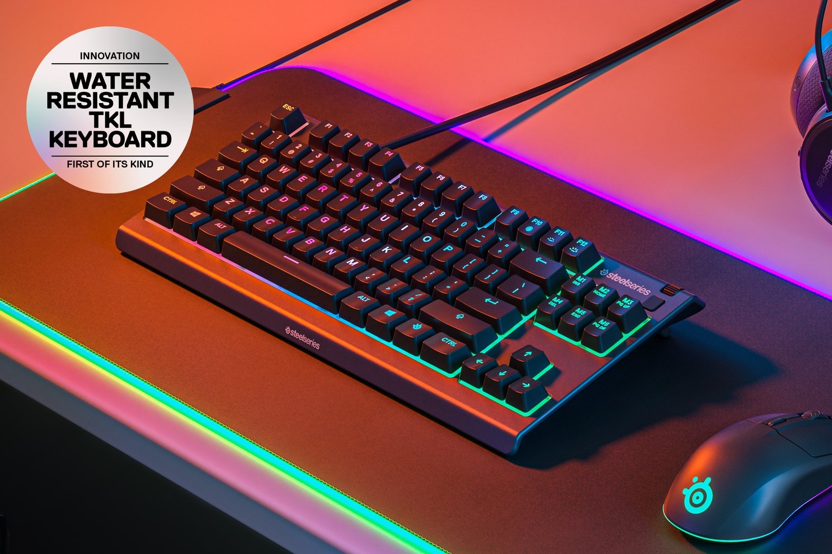 SteelSeries Apex 3 TKL Water Resistant RGB Gaming Keyboard