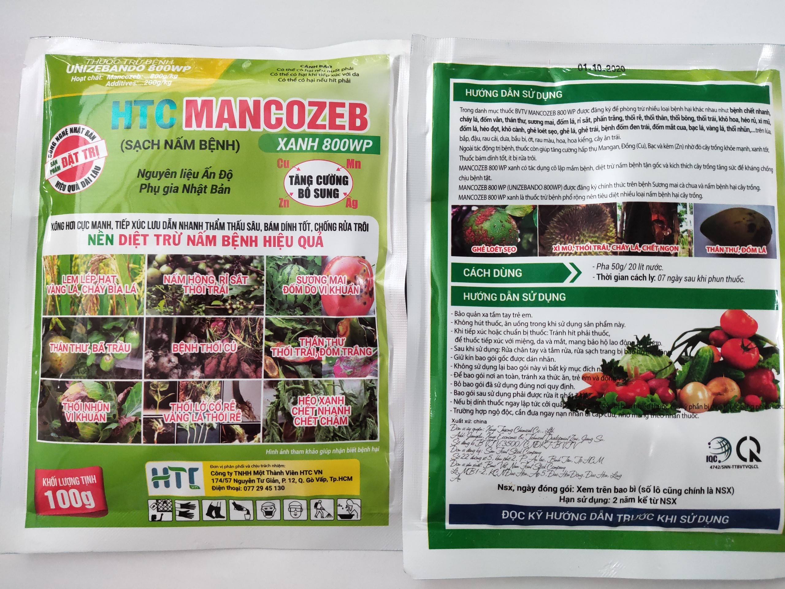 Thuốc trừ nấm bệnh Mancozeb 800WP - 100gr
