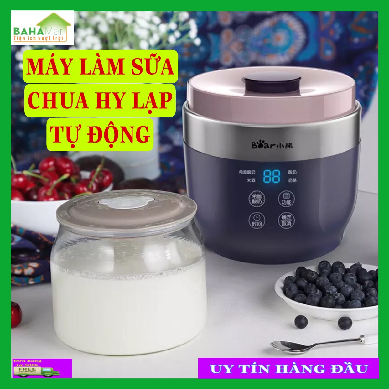 BÁO GIÁ Có Nên Làm Đảo Bếp | Shopee Lazada Sendo Tiki mới nhất 12 MÁY LÀM SỮA CHUA HY LẠP TỰ ĐỘNG "BAHAMAR" Có thể làm cả sữa chua thông thường và sữa chua Hy Lạp , Các loại pho mát tươi cũng trở nên cực đơn giản khi có trong tay chiếc máy