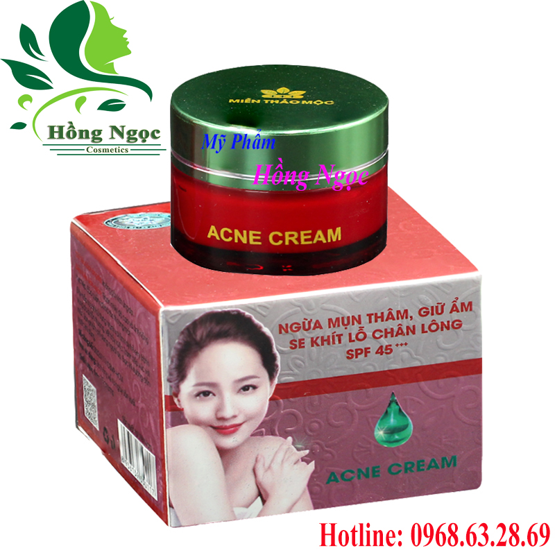 [HCM]Mỹ Phẩm Miền Thảo Mộc - Kem ngừa mụn thâm - Giữ ẩm - Se khít lỗ chân lông SPF 45+++ Acne Cream (15g)