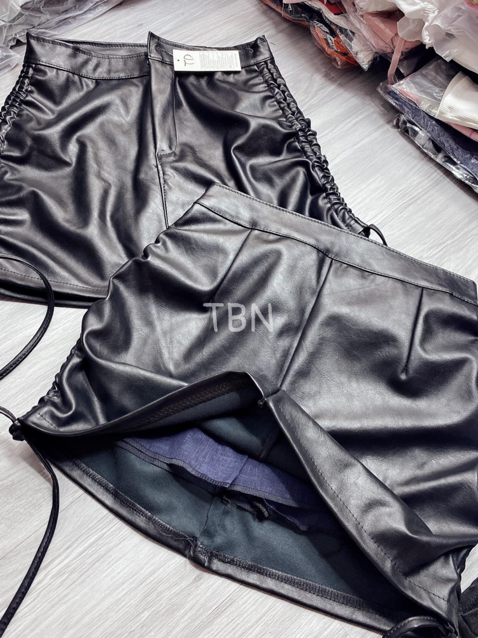 Chân Váy Da Rút Dây 2 Bên,Chân Váy Nữ,LY STORE