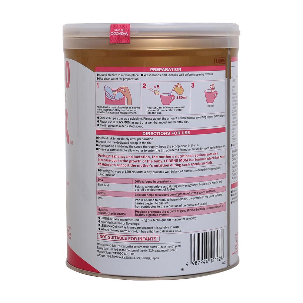 Sữa bột Wakodo Lebens Mom 850g