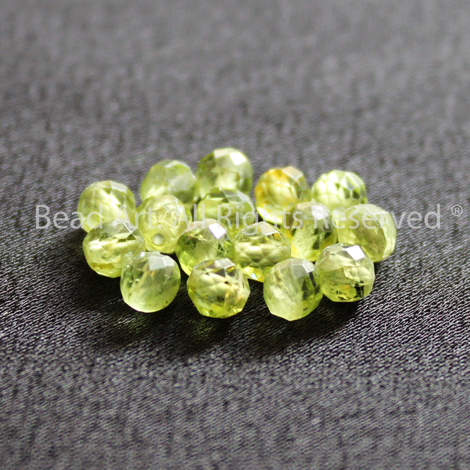 3mm đá peridot xanh lá tự nhiên giác cắt, mộc, hoả, đá phối vòng tay phong thuỷ, chuỗi hạt - bead art
