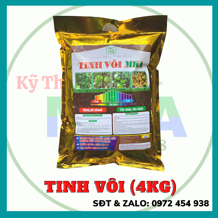 Tinh Vôi MKA nâng pH đất rửa phèn tẩy rong