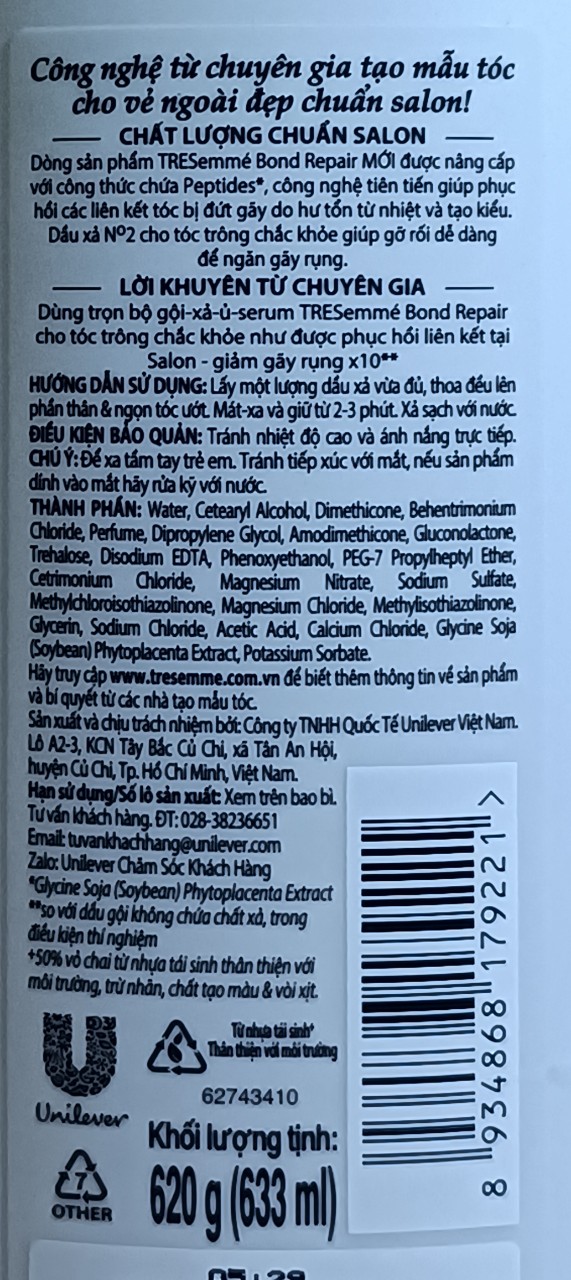 Dầu Xả Tóc Tresemme 620g - BACH HOA HV