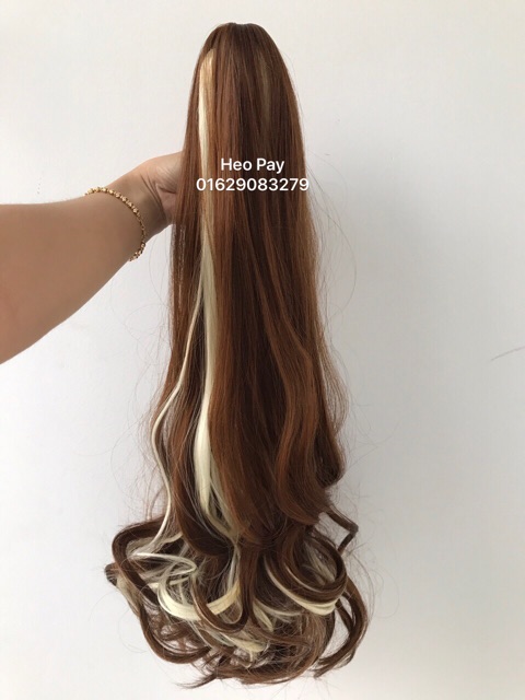 Tóc Giả Ngoặm Phối Line Bạch Kim Mã N50