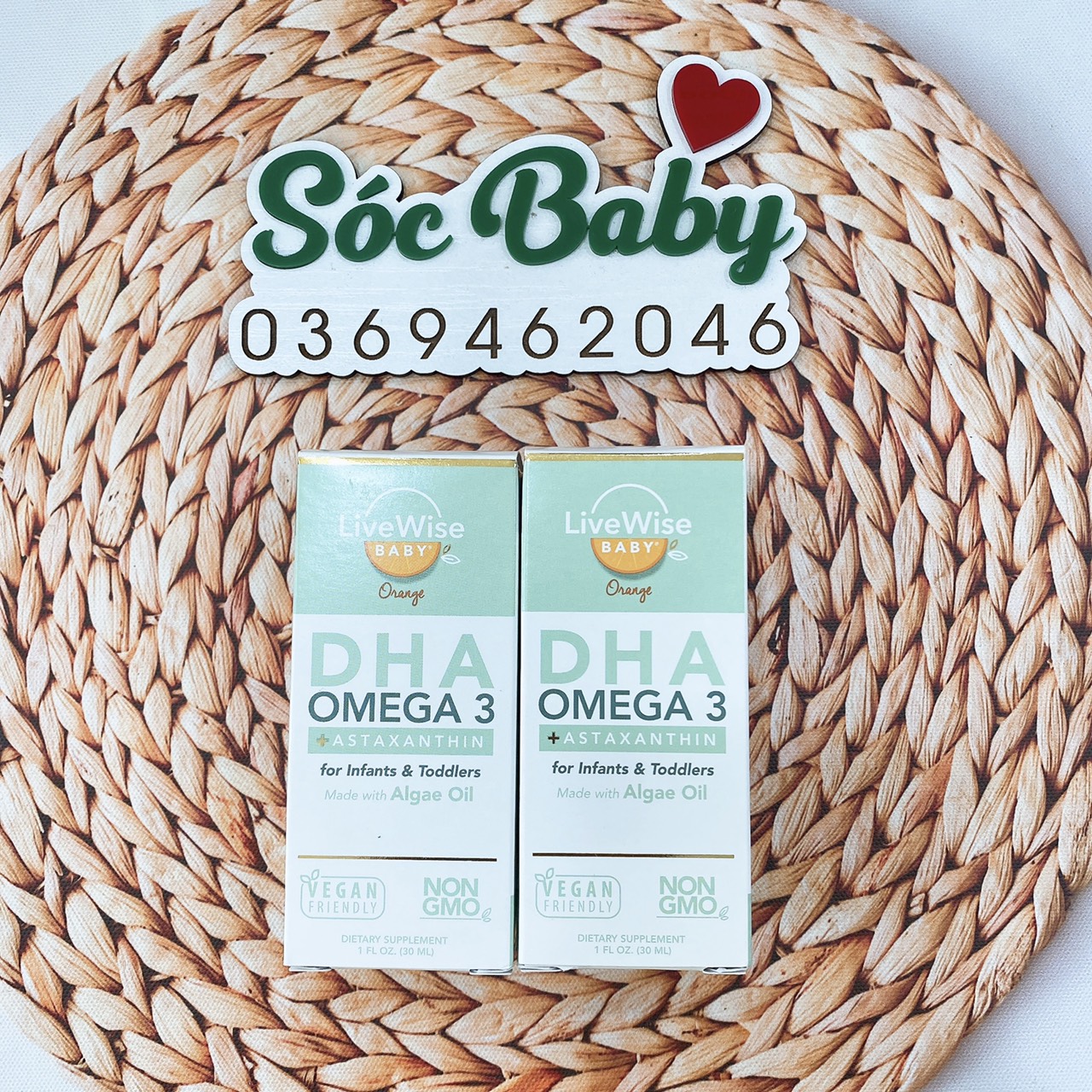 Dha omega-3 thuần chay livewise cho bé từ sơ sinh 30ml - sóc baby