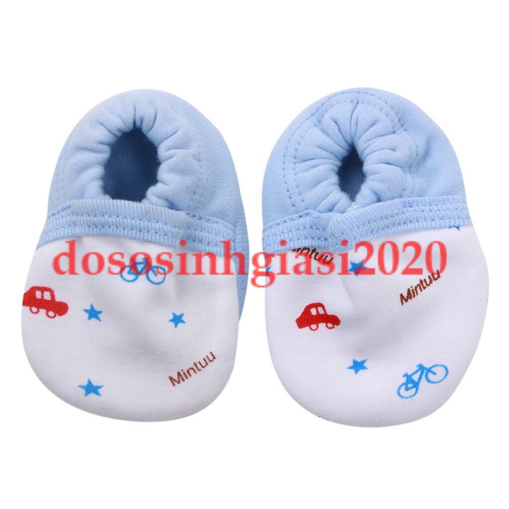 [HCM]SET 3 ĐÔI GIÀY VẢI MINTU CHO BÉ SƠ SINH 0-6 THÁNG