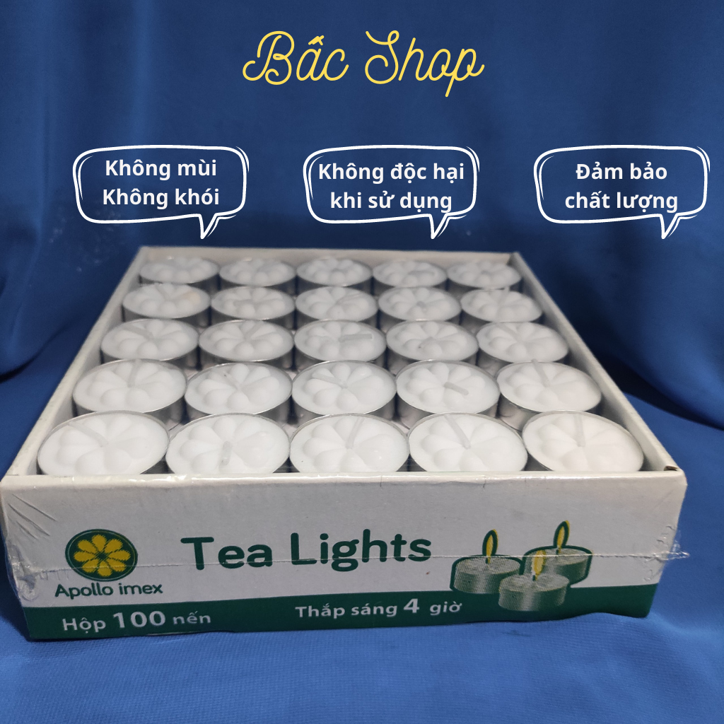 Nến tealight 4h đơn KHÔNG MÙI, KHÔNG KHÓI