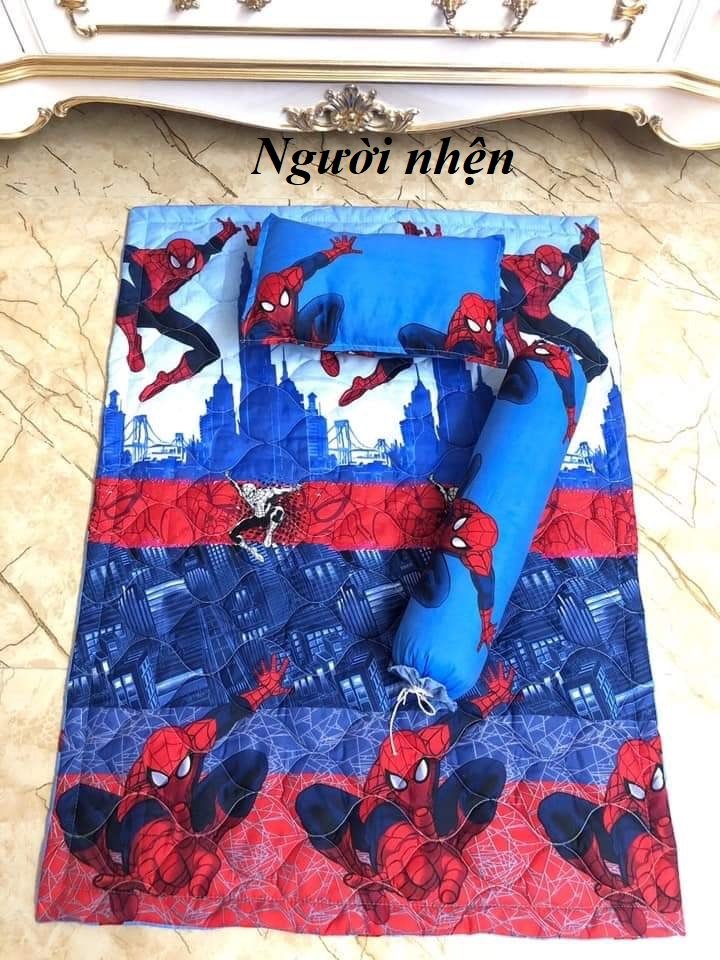 Bộ chăn gối 5 món cho bé đi học mẫu giáo, bền đẹp, thoáng khí, thân thiện với da bé - dành cho bé 0-5 tuổi - Teddy Dâu, Mickey,..