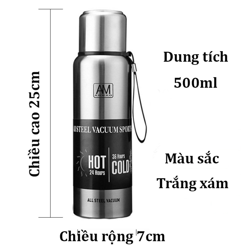 Bình Giữ Nhiệt Inox Cao Cấp Dung Tích 500ml,1000ml 2in1 Giữ Nóng Và Lạnh, Chịu Nhiệt Tốt, Độ Bền Cao, Phù Hợp Với Mọi Lứa Tuổi, An Toàn Cho Người Sử Dụng