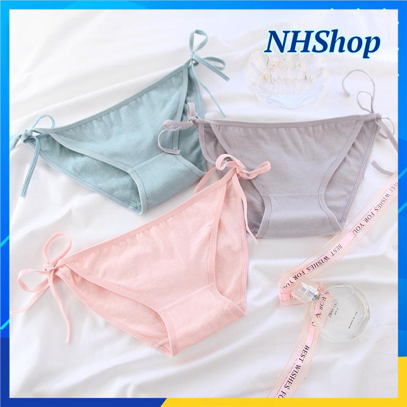 [HCM]Quần lót cột dây màu PASTEL Ngọt ngào cotton mịn mát - Quần chip nữ dễ thương - NHShop