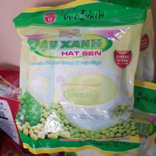 Bột đậu xanh hạt sen Bích Chi không đường 300g