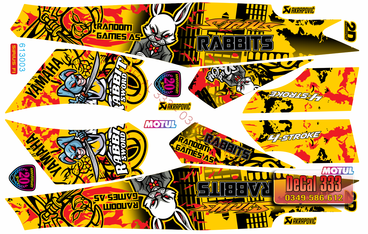 Tem Rời SIRIUS Fi thỏ RABBIT 613003 (Tem Chế 3 Lớp Chống Phai Màu)